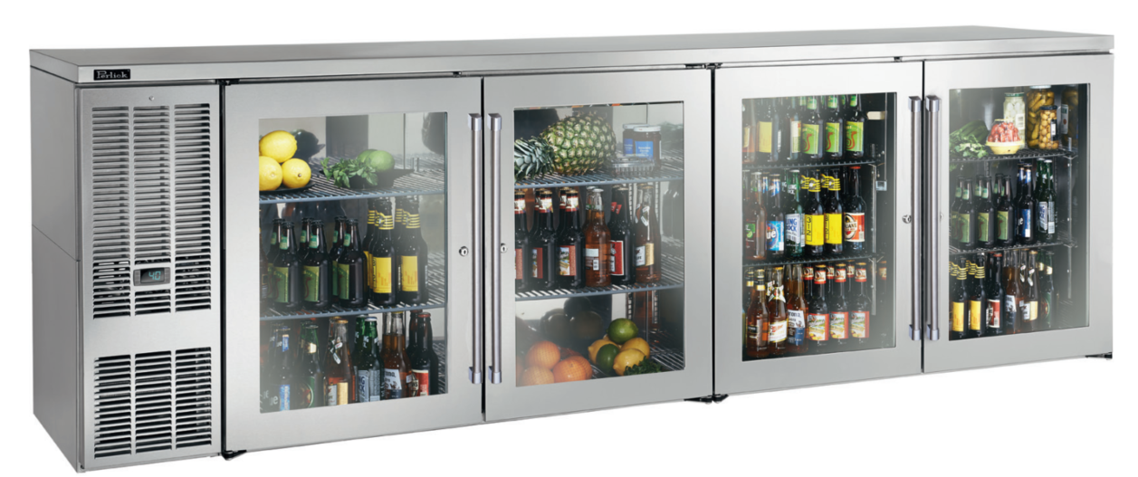 Perlick BBS108-SG-L-STK — Back Bar Refrigerator, 108" wide