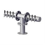 Brew Pipe T-Shape Tower for Century System, 8 Faucets in Stainless Steel