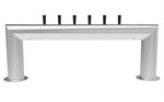 Pass-Thru Pipe Tower for Century System, 6 Faucets in Polished Chrome