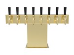 Wide Base Tee Tower, 10 Faucets in Tarnish-Free Brass