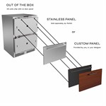 Core Two-Tone Handle, ADA SS Panel, Solid, Drawer Set, No Lock