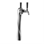 Air-Cooled Beer Dispensing Kit - Lucky Tower, 2 Faucet in Polished Chrome