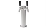 Air-Cooled Beer Dispensing Kit - Draft Arm, 2 Faucet in Polished Chrome