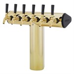 Winged Tee Tower for Century System, 6 Faucets in Stainless Steel