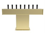 Wide Base Tee Tower for Century System, 10 Faucets in Tarnish-Free Brass