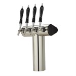Winged Tee Tower for Century System, 6 Faucets in Tarnish-Free Brass