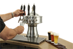 Gambrinus Tower for Century System, 4 Faucets Back-to-Back in Polished Chrome