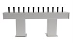 Bridge Tee Tower, 12 Faucets in Stainless Steel