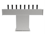 Wide Base Tee Tower for Century System, 12 Faucets in Stainless Steel