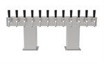 Bridge Tee Tower, 12 Faucets in Stainless Steel