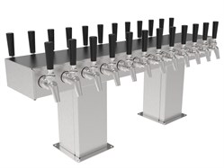 Back to Back Bridge Tee Tower for Century System, 24 Faucets in Stainless Steel