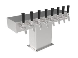 Tee Tower, Wide Base, 8 Faucet in Stainless Steel - Air Cooled