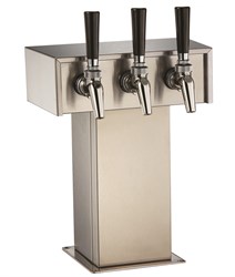 Air-Cooled Beer Dispensing Kit - Tee Tower, 2 Faucet in Stainless Steel