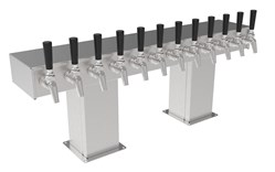 Bridge Tee Tower, 10 Faucets in Polished Chrome