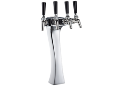 Air-Cooled Beer Dispensing Kit - Panther Tower, 4 Faucet in Polished Chrome