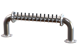 Brew Pipe Pass-Thru Tower, 8 Faucets - Right Leads