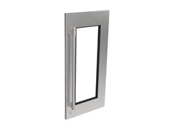Luxe Knurled Handle, 15” SS Panel, Glass, Right, Locking
