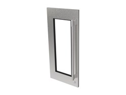 Luxe Knurled Handle, 15” SS Panel, Glass, Left, Locking