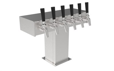 Tee Tower, 6 Faucet in Polished Stainless - Air Cooled