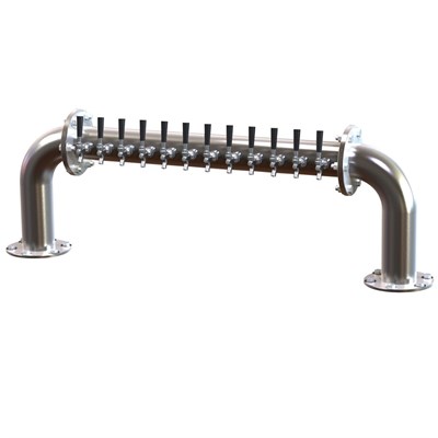 Brew Pipe Pass-Thru Tower for Century System, 6 Faucets, Left Leads