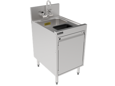 Top Shelf Full Depth Storage Cabinet with Sink and Trash Chute - 18