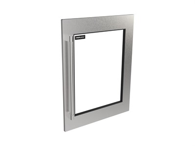 Core Two-Tone Handle, SS Panel, Glass, Reversible, No Lock
