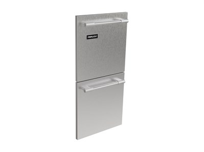 Luxe Knurled Handle, 15” SS Panel, Solid, Drawer Set, Locking