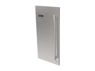 Luxe Knurled Handle, 15” SS Panel, Solid, Left, Locking