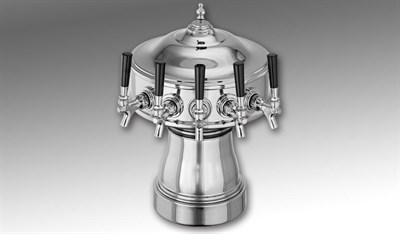 Gambrinus Tower for Century System, 6 Faucets in Satin Chrome