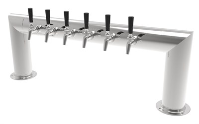 Pass-Thru Pipe Tower for Century System, 6 Faucets in Polished Chrome