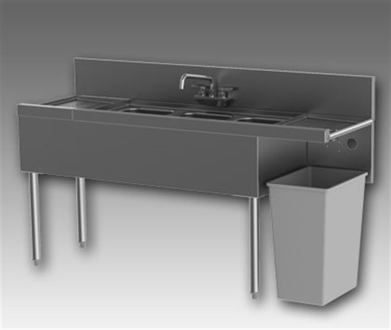 Apron Trash Cut-out for Trash Receptacle