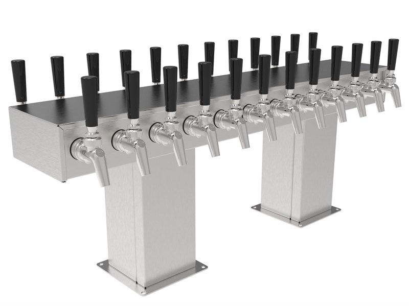 Back to Back Bridge Tee Tower, 20 Faucet in Stainless Steel
