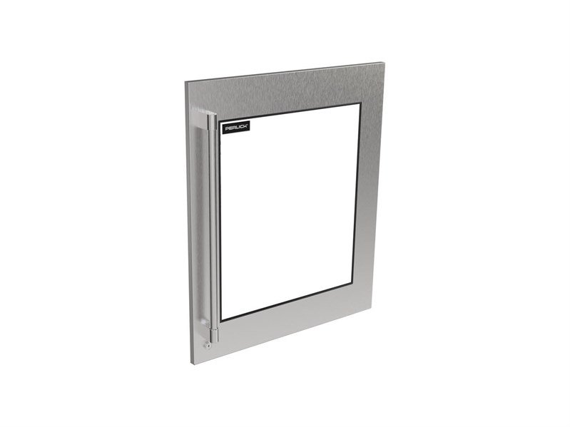 Core Two-Tone Handle, ADA SS Panel, Glass, Reversible, No Lock